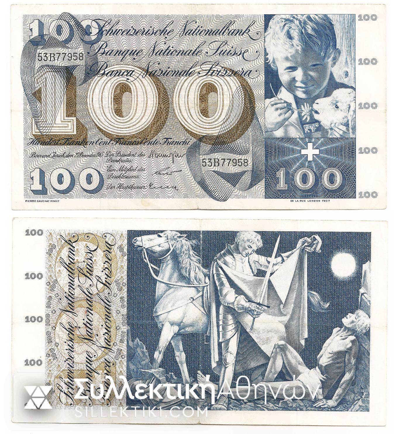 SWITZERLAND 100 Fr. 1956-73